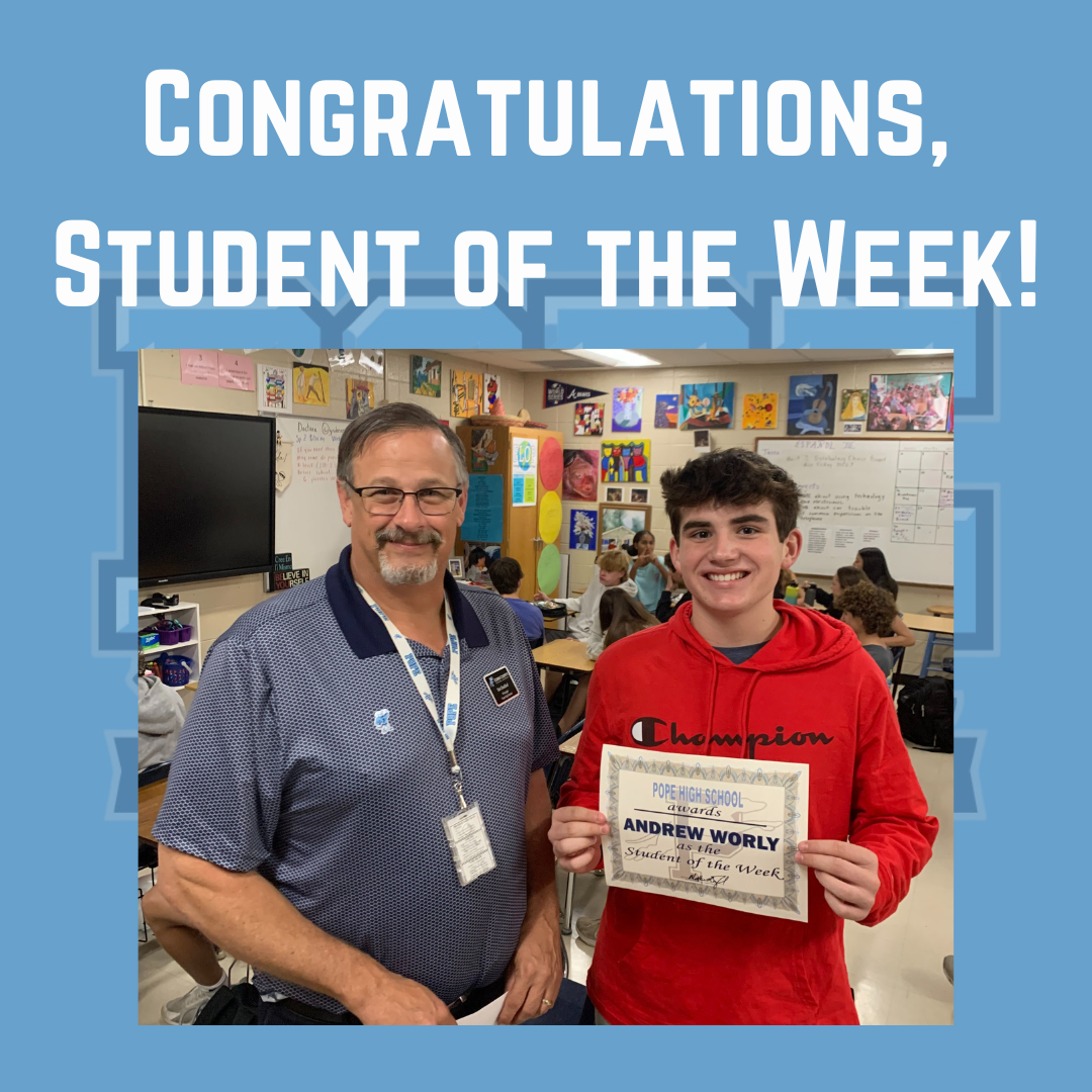 Student of the week with principal