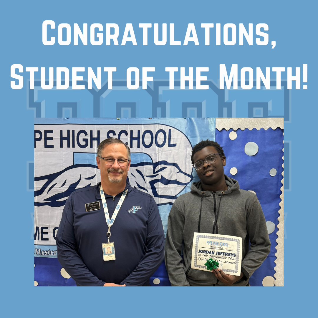 Student of the month with principal
