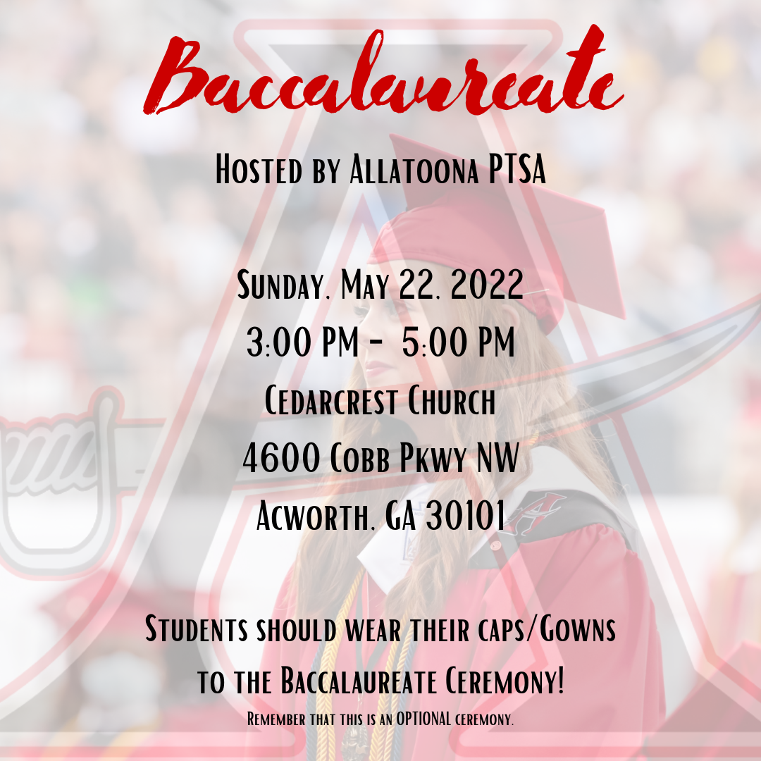 Baccalaureate Save the Date - PDF copy in Resources section