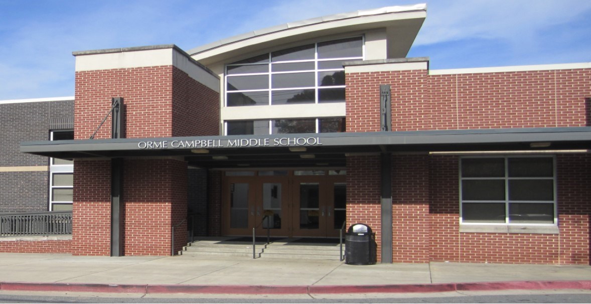 front of Campbell Middle School