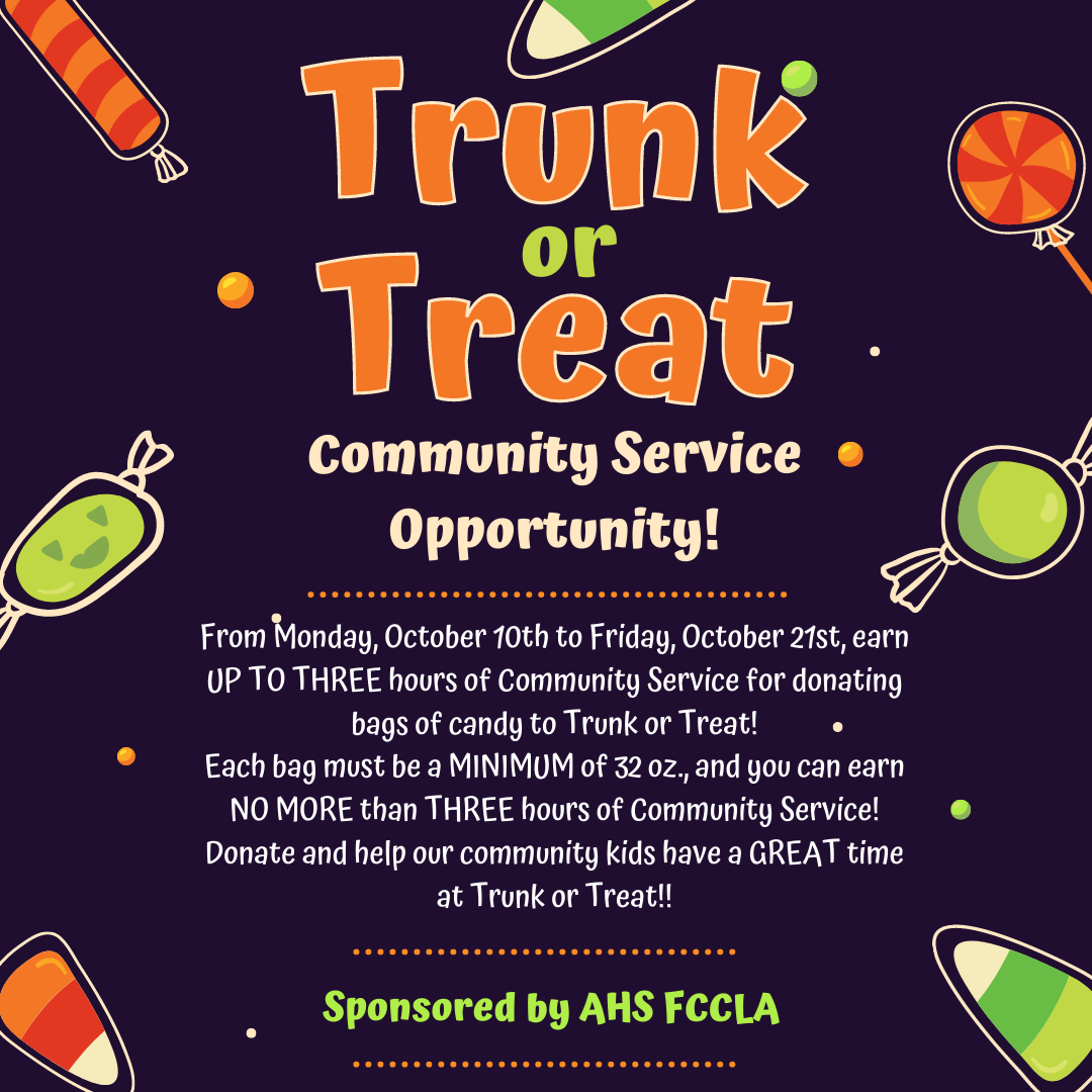 Trunk or Treat Community Service Hours