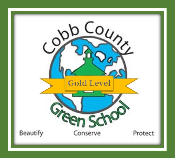 The Green School initiative is a program of the Cobb County Water System Watershed Stewardship and Water Efficiency Programs, Cobb County Parks and Creation Natural Resources Unit, and Keep Cobb Beautiful. The purpose of this initiative is to recognize schools in Cobb County with an active environmental education program and encourage other schools to develop environmentally based education initiatives within their schools. The primary focus of the program is conservation, preservation, and beautification of our environment. The program annually recognizes Cobb County classrooms and schools that have met the Green School requirements. These schools recognized for participating in activities that promote good environmental stewardship. 