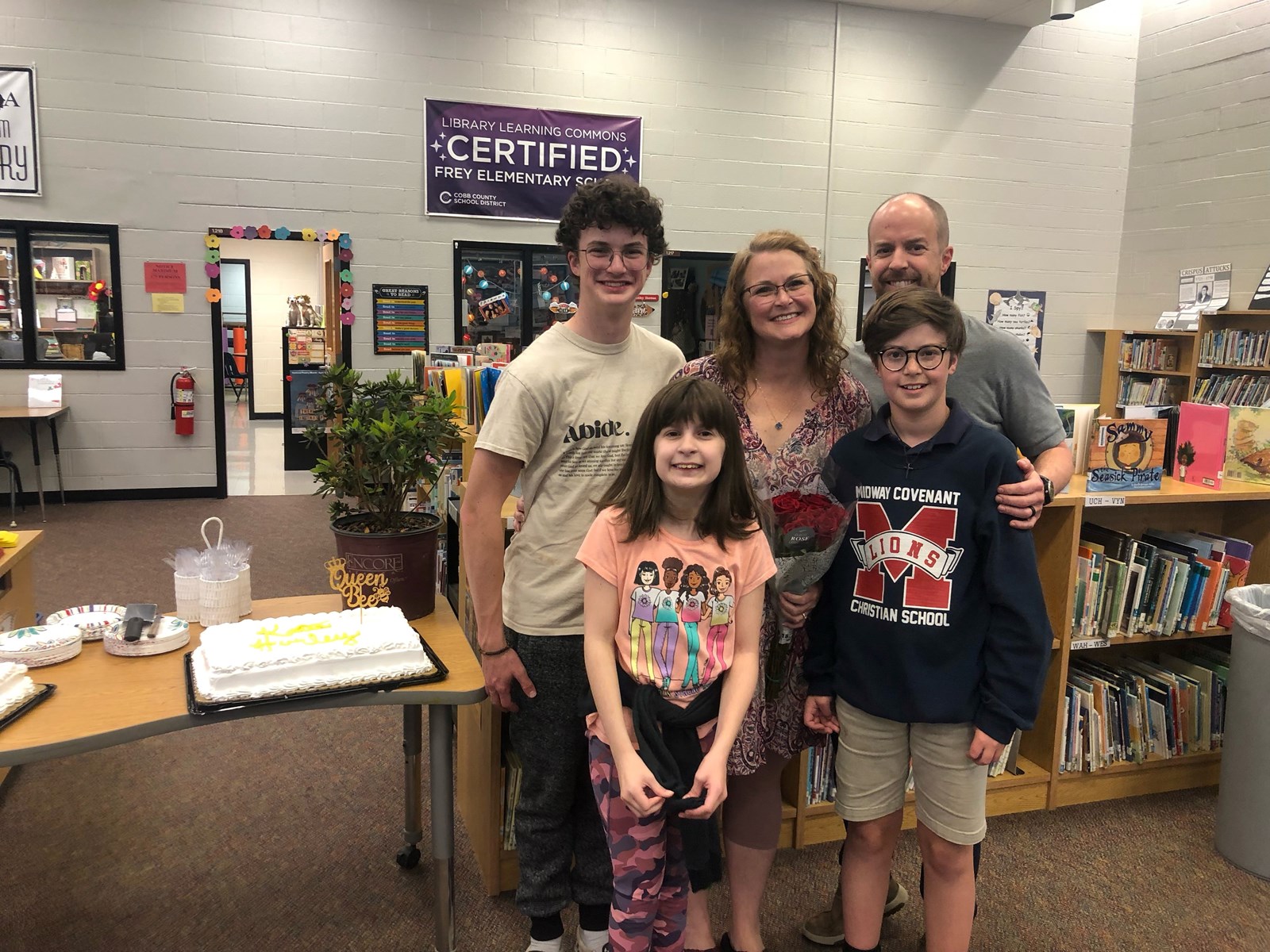 teacher of the year with family