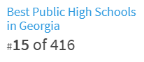#15 of 416 Best public high schools in Georgia.