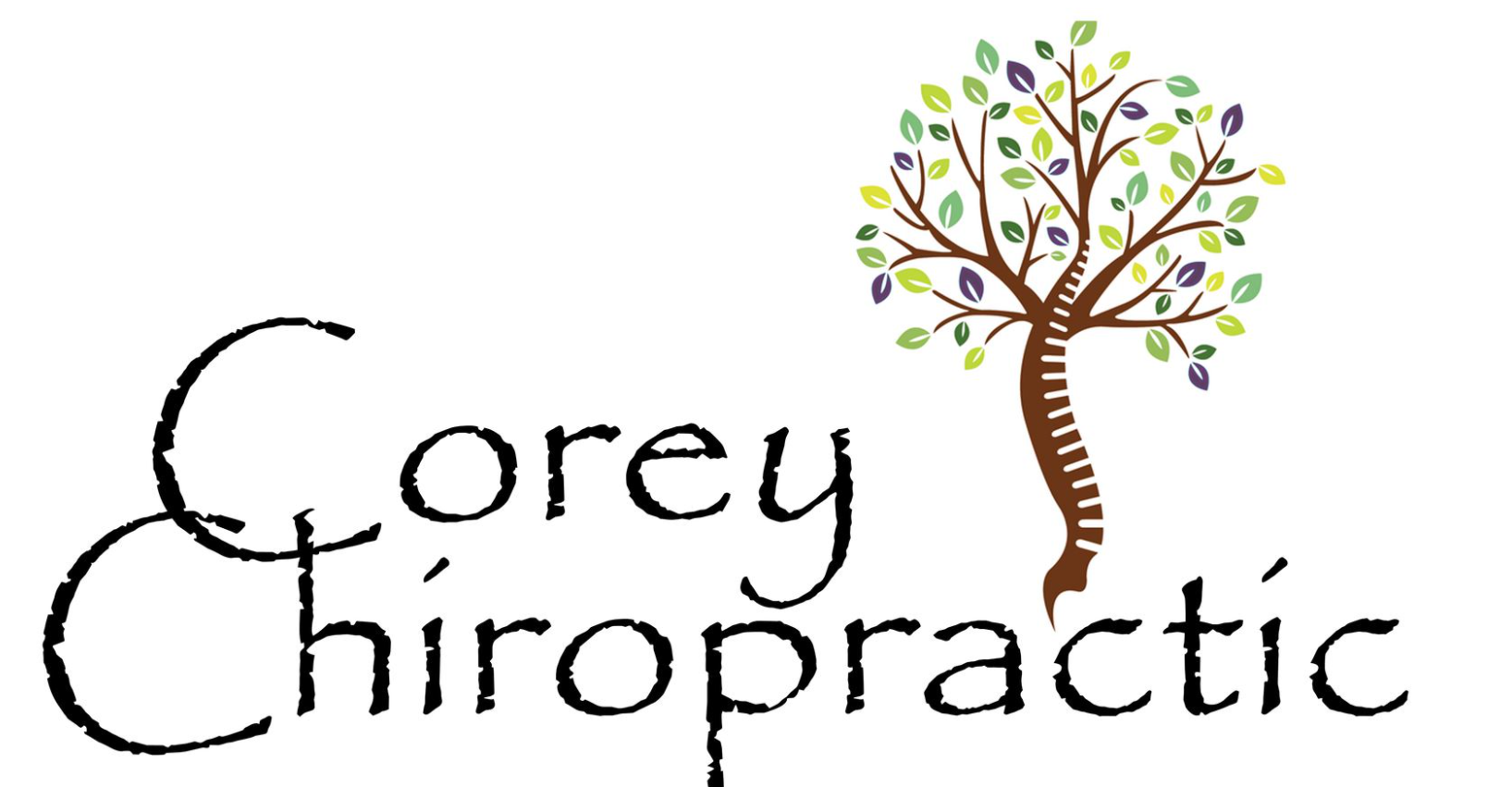 Corey Chiropractic Logo black letter tree.png
