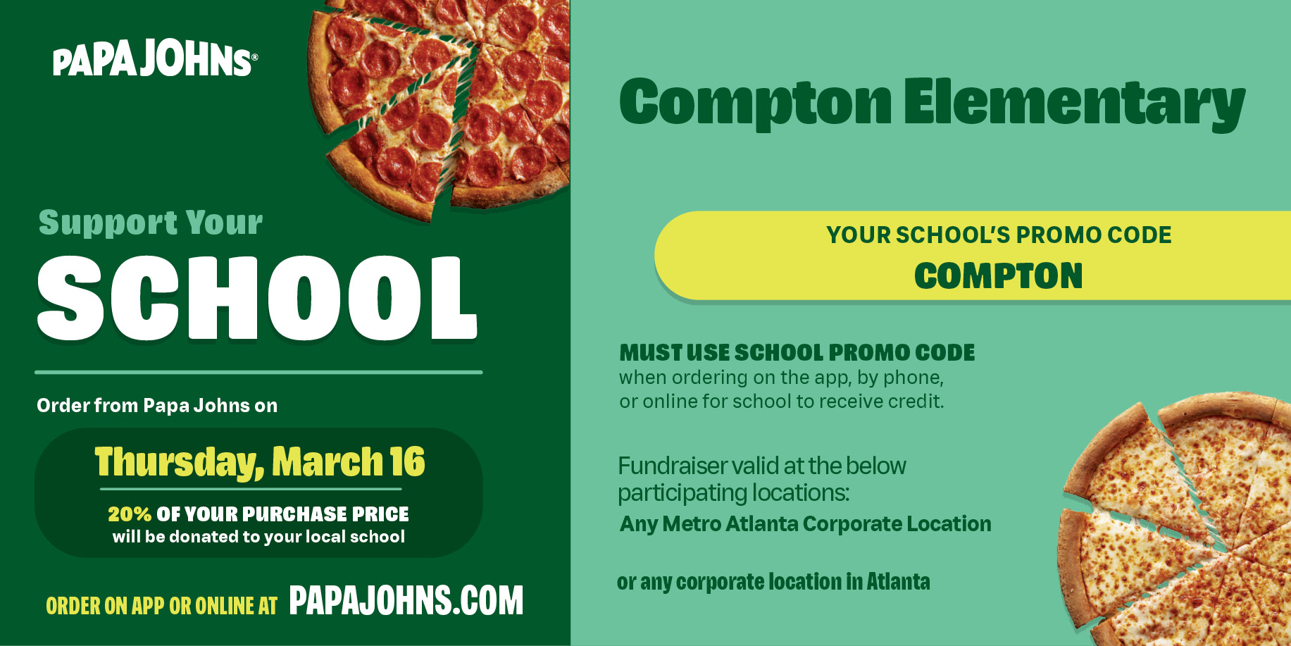 Papa Johns Night March 16th