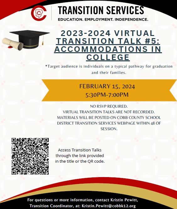 Virtual Transition Talk Five: Accommodations in College