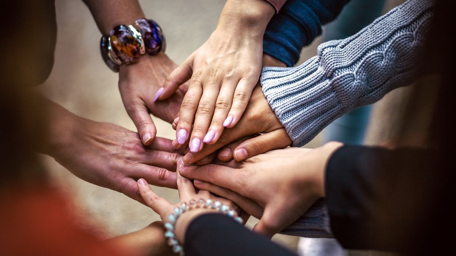 group of hands