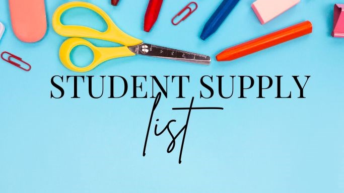 School Supplies Clipart: scissors, glue, colored pencils, markers, crayons,  pens