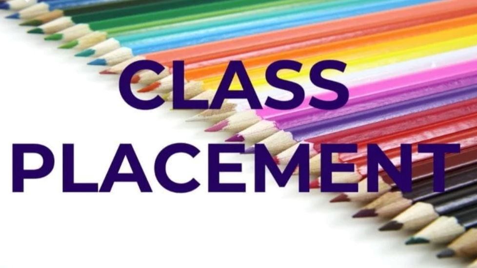 Class Placement words on colored pencil graphic