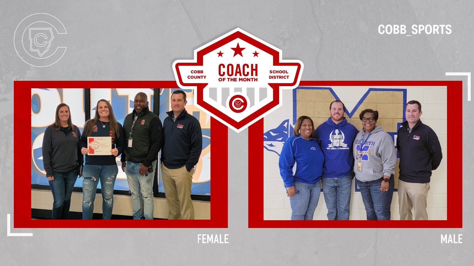 Coaches from McEachern and South Cobb Win Coach of the Month Award