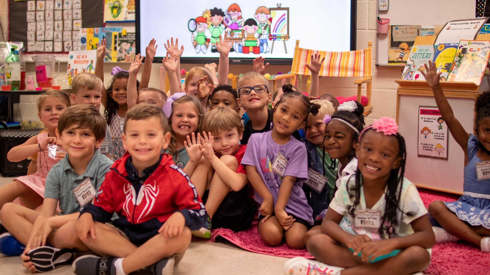 Kemp Elementary School students enjoy their first day of the new school year.