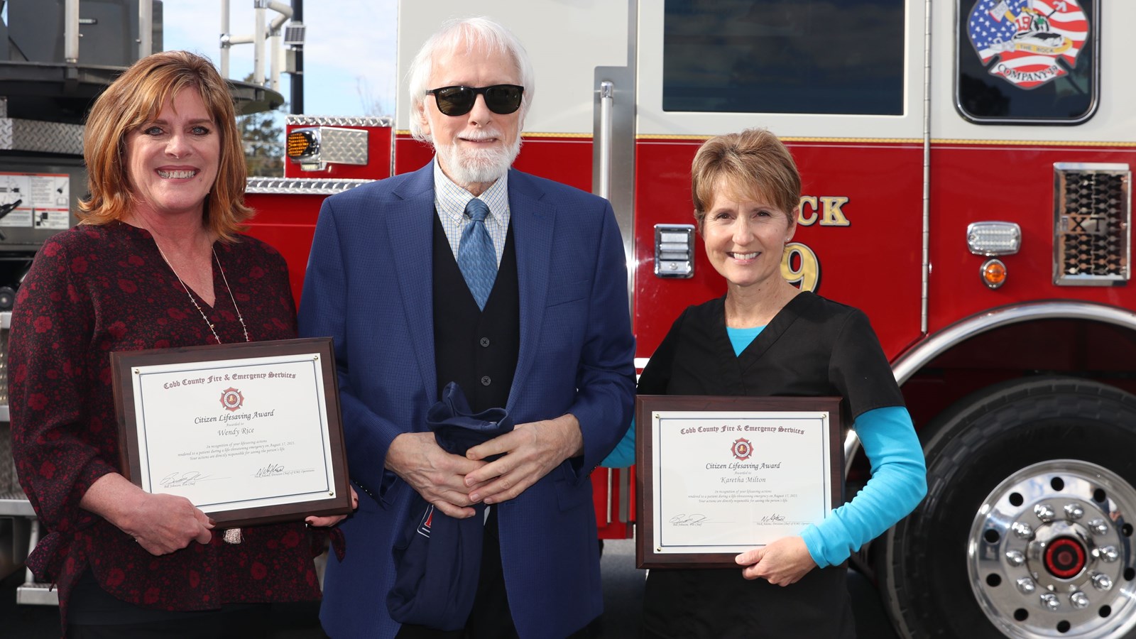 Brumby Elementary School staff members are recognized for providing live saving assistance to bus driver Wayne Adams