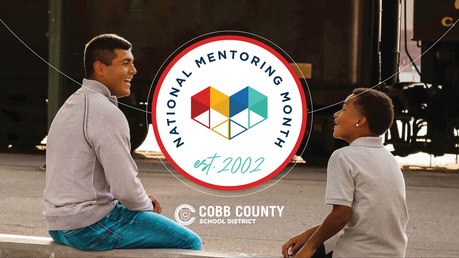 national mentoring month logo mentor with student