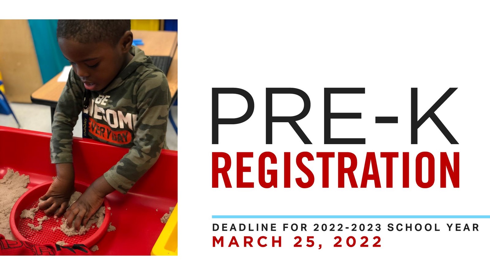 PreK Application Deadline for 20222023 School Year is March 25