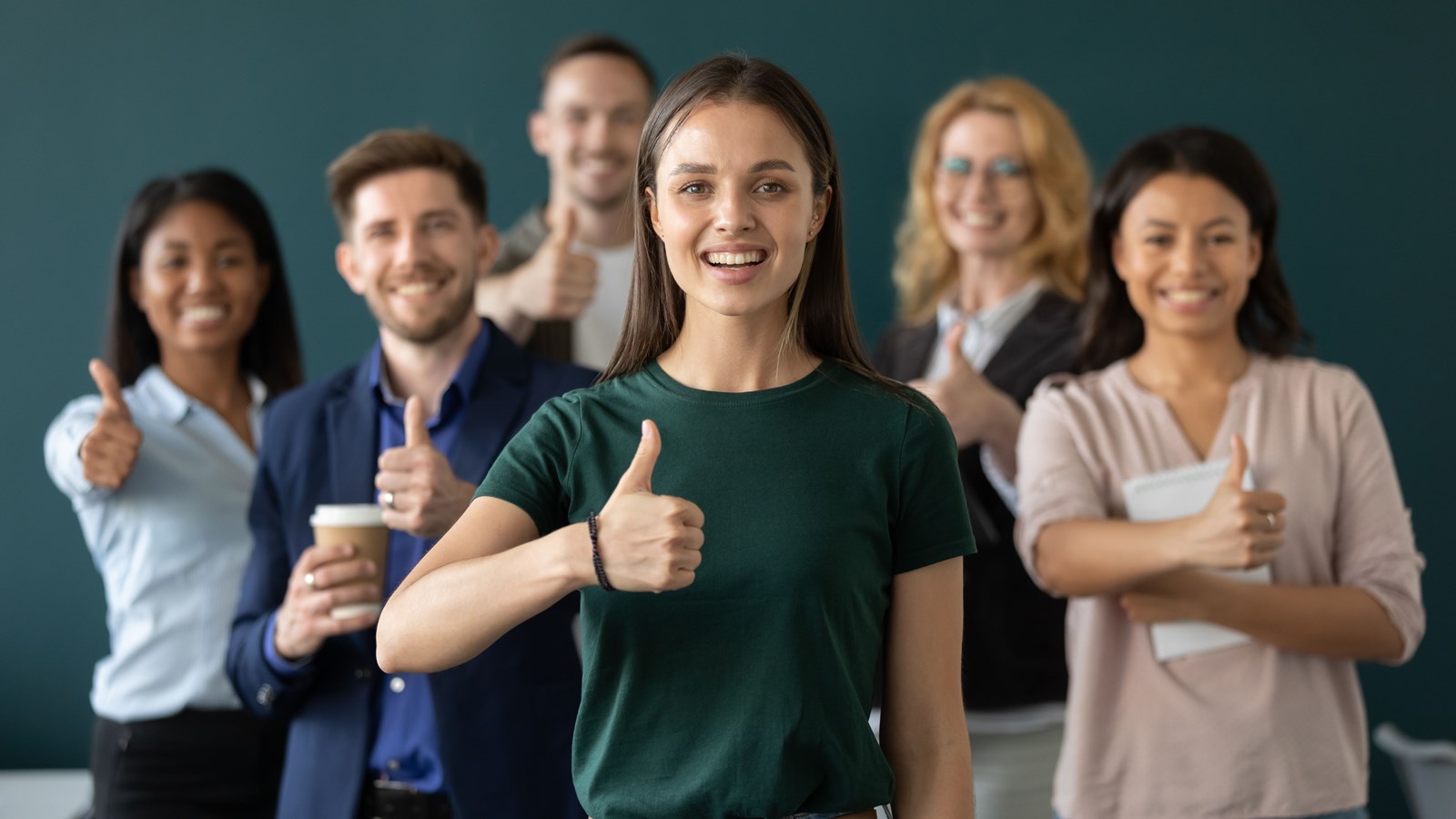 group of teachers celebrate