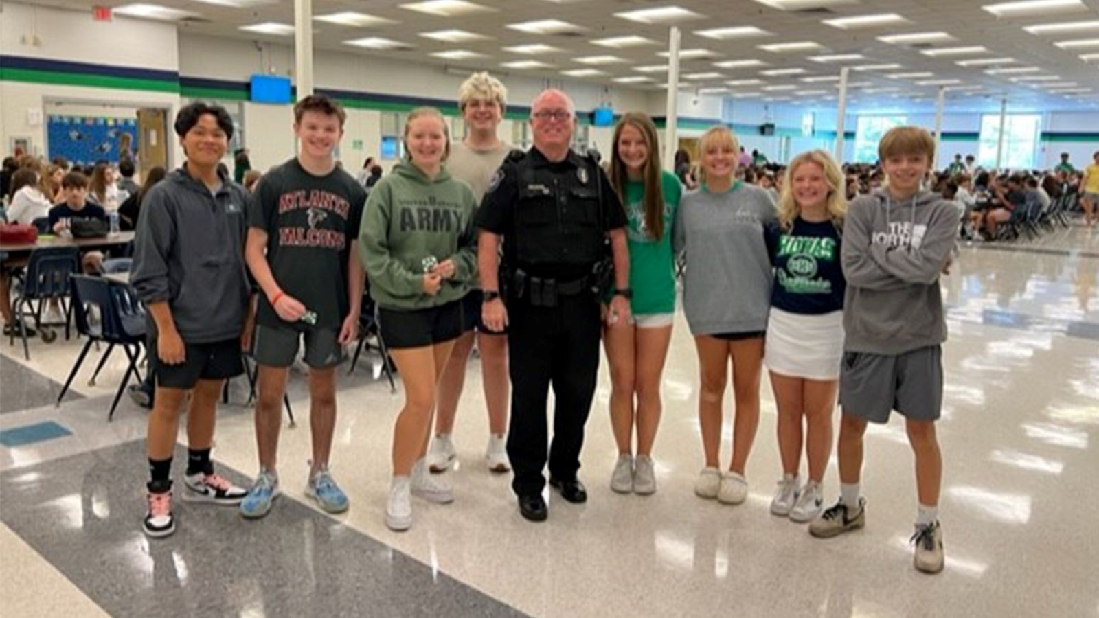 Officer Dunkerton and students