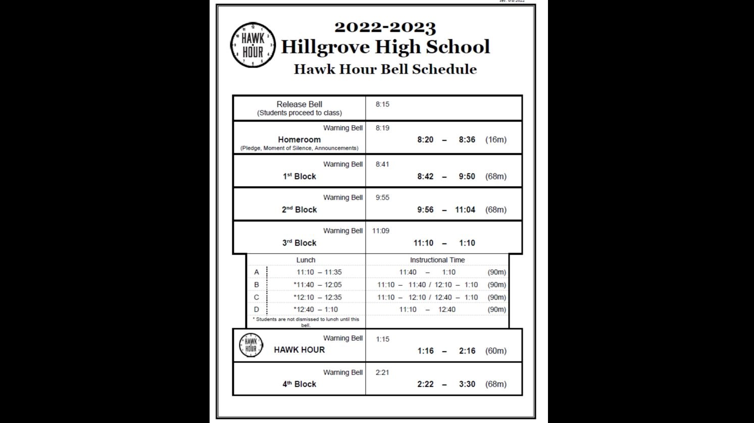 Bell Schedules